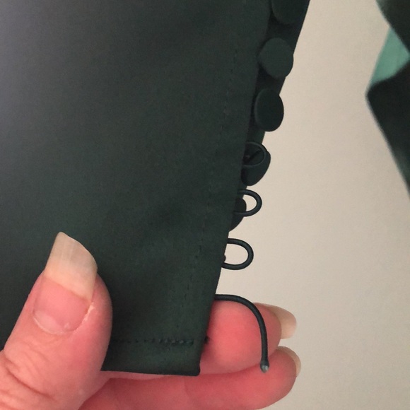 FLASH SALE NEW Self-Portrait Size 8 Asymmetric Green Duchess Satin Top - Picture 11 of 11